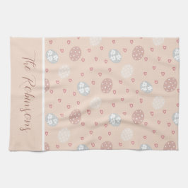 Linge De Cuisine Coeur et oeuf de vacances luxuriants personnalisés
