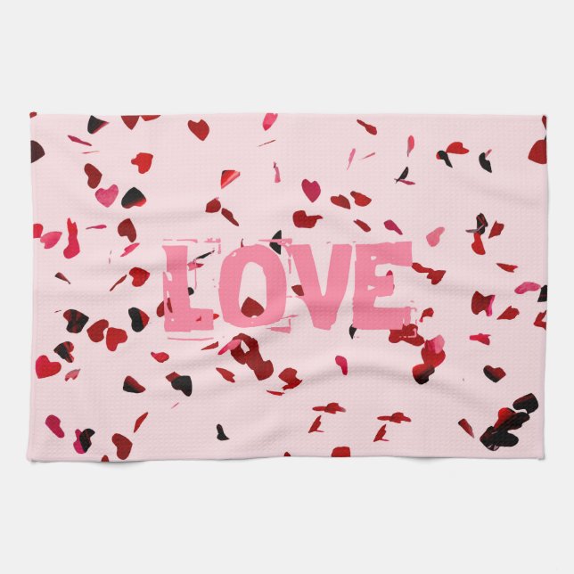 Linge De Cuisine Coeurs D'Amour (Horizontal)