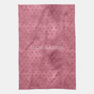 Linge De Cuisine Coeurs de Parties scintillant rouge brillant