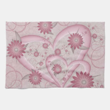 Coeurs et fleurs Abstraits roses Aimer l'art fract