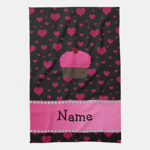 Linge De Cuisine Coeurs nommés personnalisés de rose de petit
