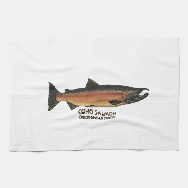 Linge De Cuisine Coho - saumon argenté (engendrant la phase) (Horizontal)