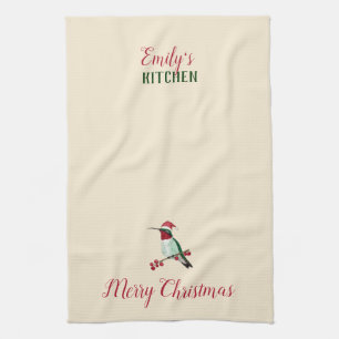 Linge De Cuisine Colibri Père Noël personnalisé