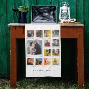 Linge De Cuisine Collage de photos de famille blanc