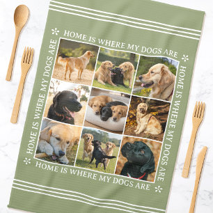 Linge De Cuisine Collage de photos de texte personnalisé Chien de c