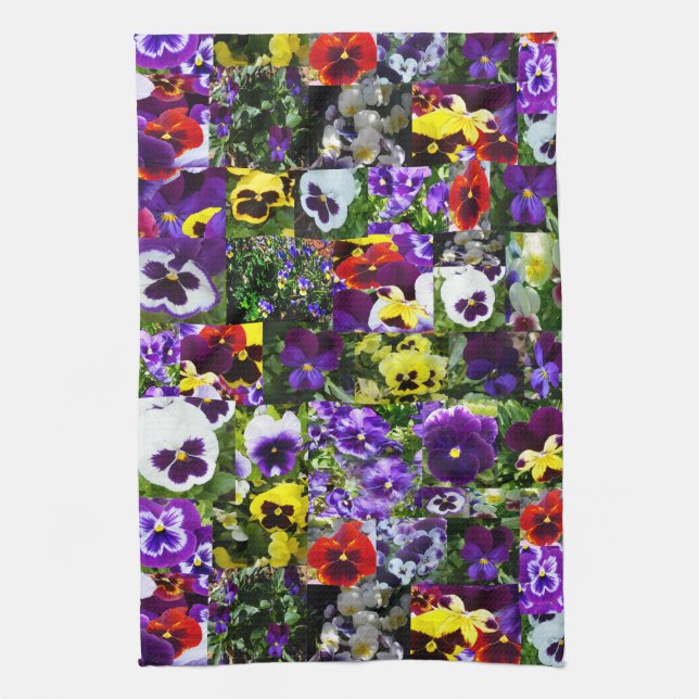 Linge De Cuisine Collage de photos Pansy : Kaleidoscope de la beaut (Vertical)