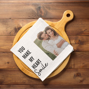 Linge De Cuisine Collage photo en couple et belle citation romantiq
