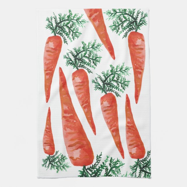Linge De Cuisine Collection de carottes aquarelles (Vertical)