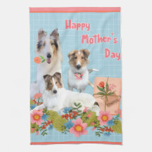 Collies et fleurs pour la fête des mères