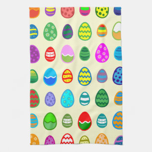 Linge De Cuisine Coloré et beau motif d'oeufs de Pâques