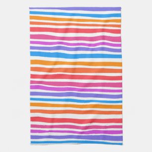 Linge De Cuisine Coloré Moderne Stripes Motif arc-en-ciel