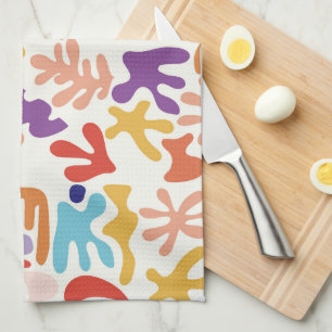 Linge De Cuisine Colorful Matisse Motif Formes botaniques Abstraite