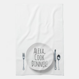 Linge De Cuisine commande Alexa humoristique pour cuisiner le dîner