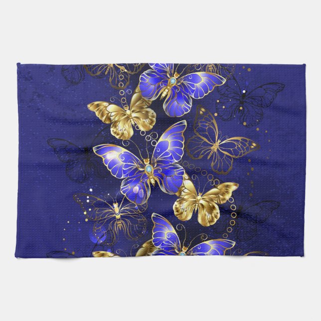 Linge De Cuisine Composition avec papillons Sapphire (Horizontal)