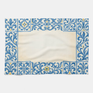 Linge De Cuisine Conception d'aquarelle fixe portugaise Azulejo