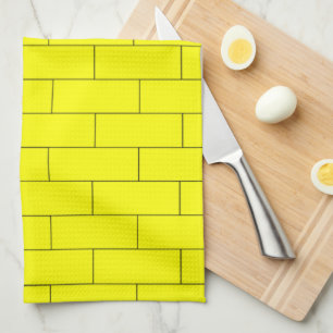 Linge De Cuisine Conception de brique jaune
