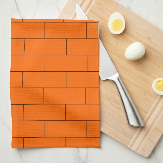 Linge De Cuisine Conception de brique orange (Quart Plié)