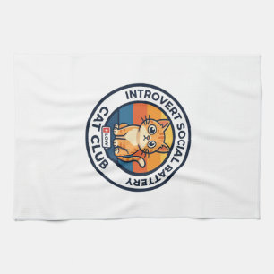 Linge De Cuisine Conception de chat de batterie sociale introverti