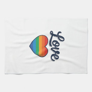 Linge De Cuisine Conception de chemise vectorielle Love Rainbow Hea