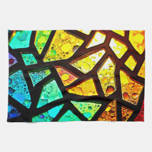 Linge De Cuisine Conception de mosaïque lumineuse abstraite vibrant
