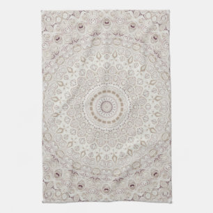 Linge De Cuisine Conception de motif mandala beige et taupe