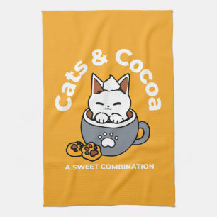 Linge De Cuisine Conception de Mug de vacances avec Cosy Cat et Paw