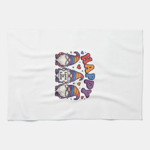 Linge De Cuisine Conception de t-shirt arc-en-ciel Gnome du mois de