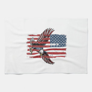 Linge De Cuisine Conception de T-shirt Drapeau d'Aigle Patriotique