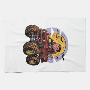 Linge De Cuisine Conception de T-shirt Halloween de camion monstre