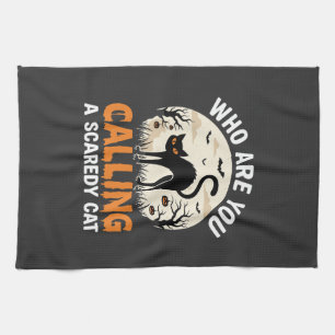 Linge De Cuisine Conception de vecteur de chat noir drôle d'Hallowe