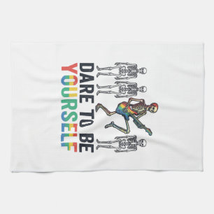 Linge De Cuisine Conception de vecteur de squelette arc-en-ciel ose