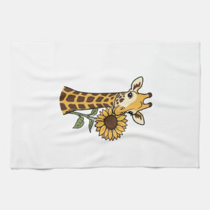 Linge De Cuisine Conception de vecteur de tournesol de girafe vinta