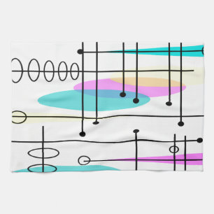 Linge De Cuisine Conception et couleurs Abstraites de l'ère atomiq