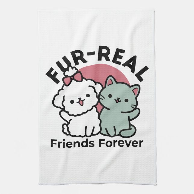 Linge De Cuisine Conception "Fur-Real Friends Forever" (Vertical)