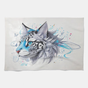 Linge De Cuisine conception gribouillante d'un tigre