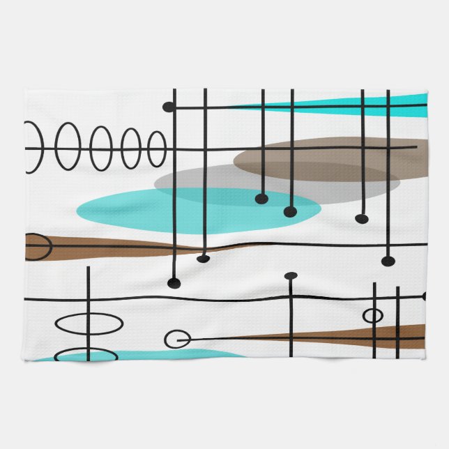 Linge De Cuisine Conception inspirée par l'ère atomique du milieu d (Horizontal)