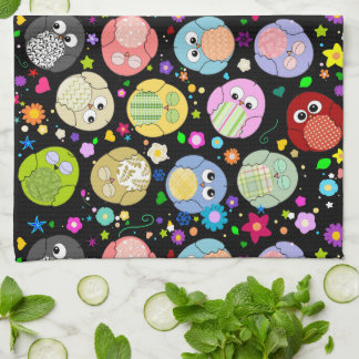 Linge De Cuisine Conception mignonne de hiboux et de fleurs de