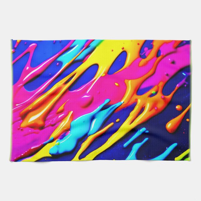 Linge De Cuisine Conception Neon Splatter (Horizontal)