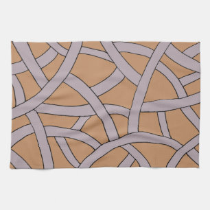 Linge De Cuisine Conception par bandes Brown pourpre