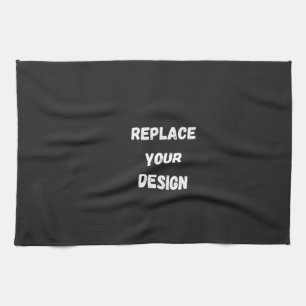Linge De Cuisine Conception simple noire personnalisée Ajouter une