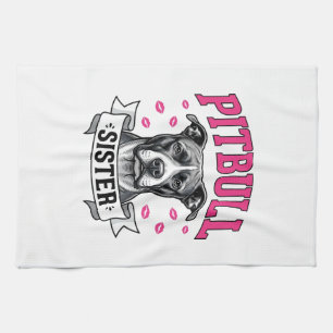 Linge De Cuisine Conception vectorielle de sœur Pitbull amateur de