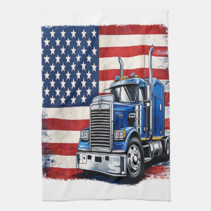 Linge De Cuisine Conducteur de semi-remorque du drapeau américain U