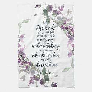 Linge De Cuisine Confiance dans le Seigneur floral