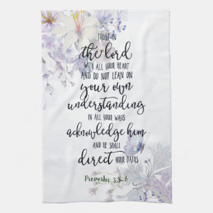 Linge De Cuisine Confiance dans le Seigneur floral