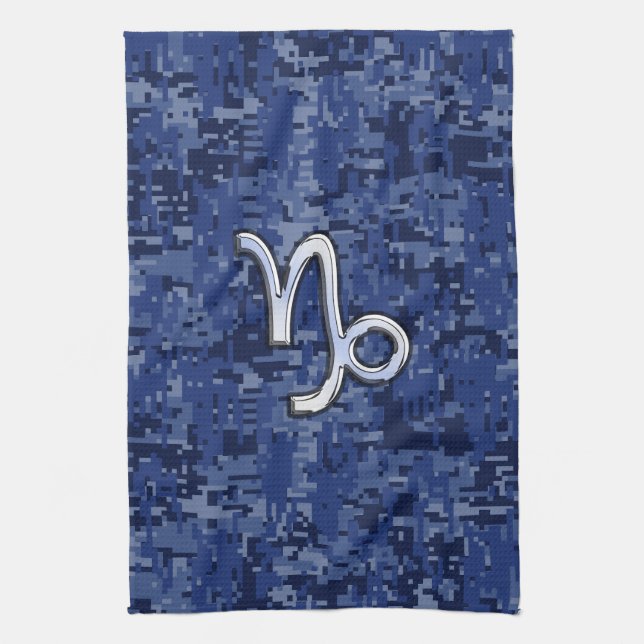 Linge De Cuisine Connexion Zodiac Capricorne sur Camouflage numériq (Vertical)