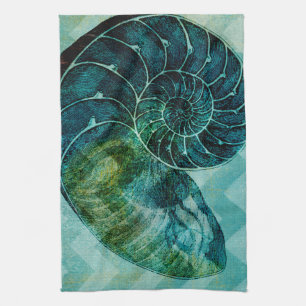 Linge De Cuisine Conque en spirale Shell de turquoise
