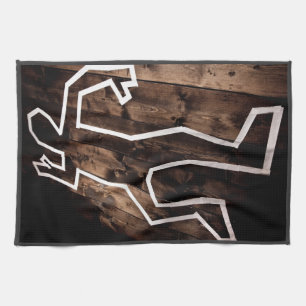Linge De Cuisine Contour mort d'homme de scène du crime sur le