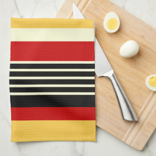 Linge De Cuisine Contraste Jaune Avec Rouge