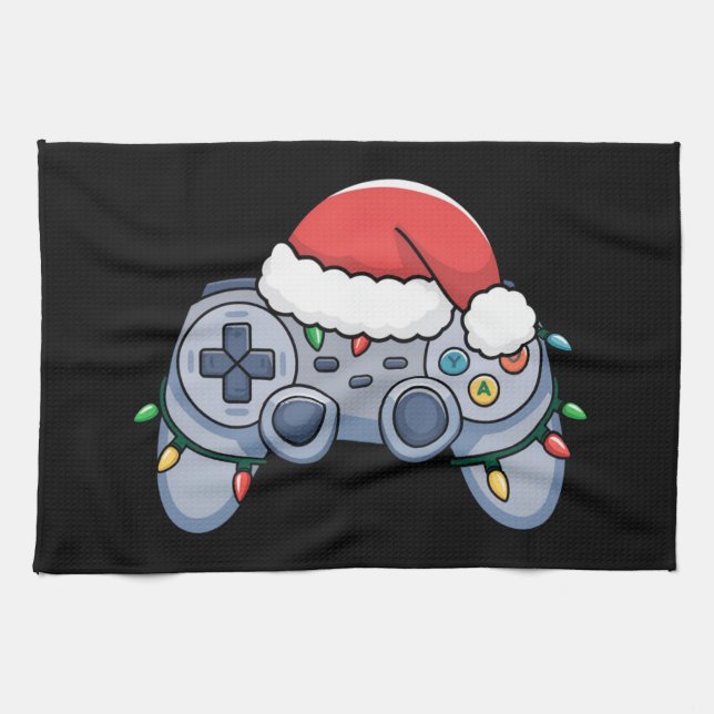 Linge De Cuisine Contrôleur de jeu vidéo Noël Santa Hat Gamer (Horizontal)