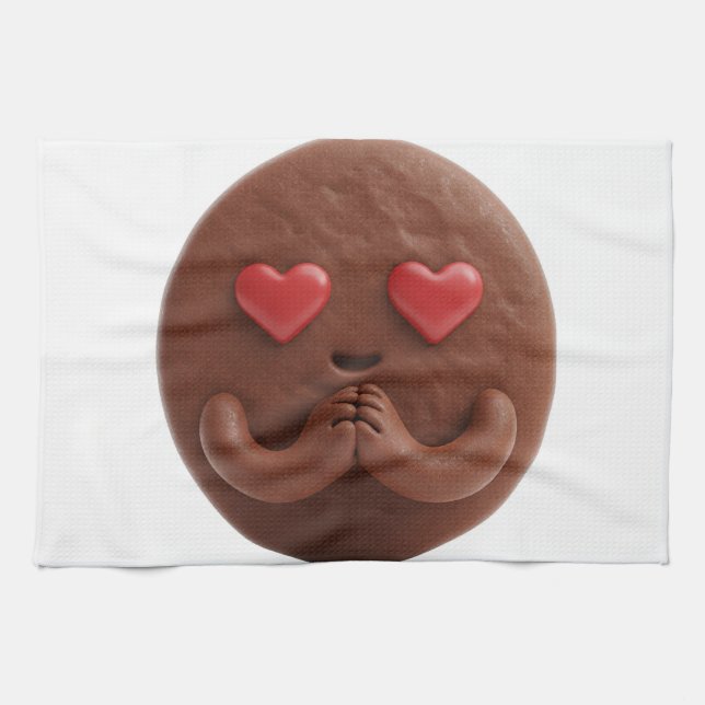 Linge De Cuisine Cookie au chocolat en amour, yeux du coeur (Horizontal)